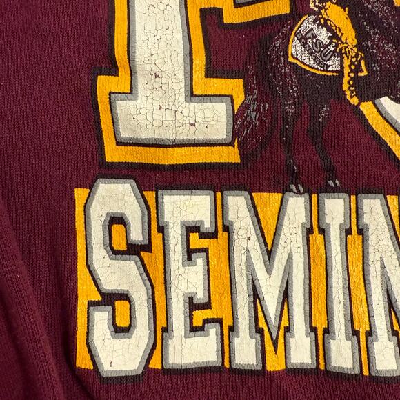 FSU Florida State Seminoles Sweatshirt Crewneck Tultex VTG 80s Maroon Unisex XL - Picture 9 of 11